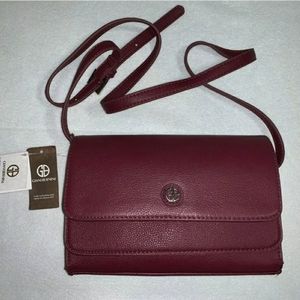 Wine kilty flap leather crossbody 👜